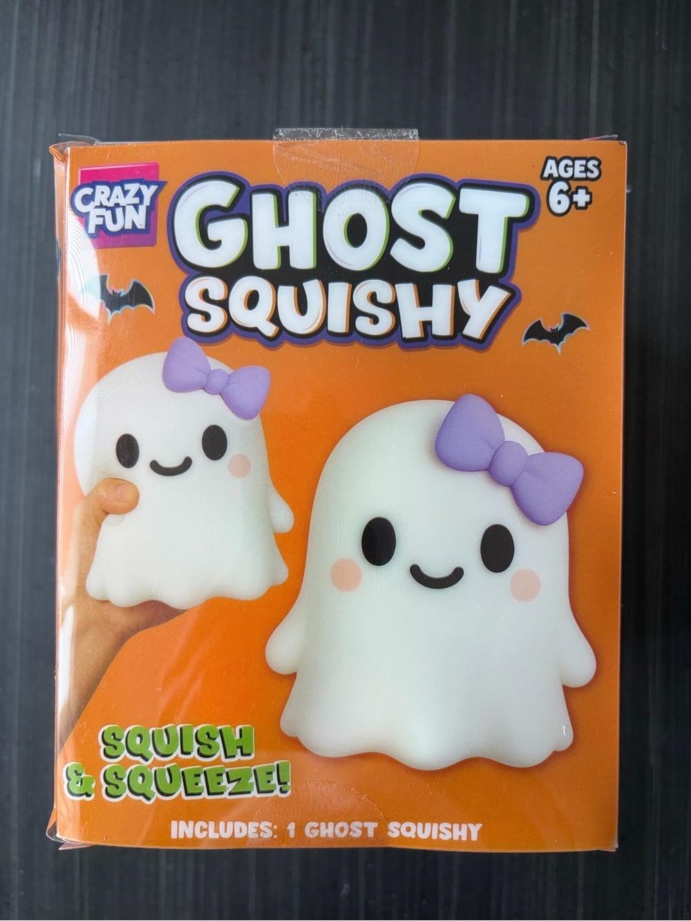 Ghost Squishy Toy with Bow: RMS Brand - Picture 4 of 5